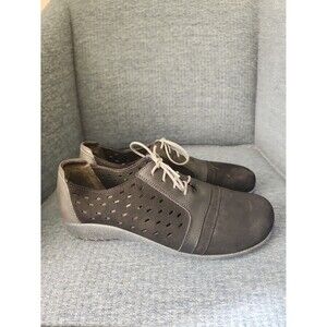 Naot Women's "Lalo" Black & Gray Suede & Leather Lace-Up Shoes Size 41 US 10